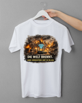 T-Shirt "DIE WELT BRENNT, ABER WENIGSTENS GIBT ES WLAN"
